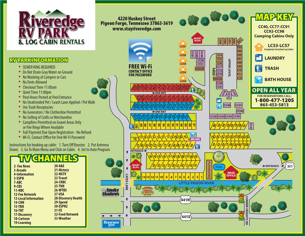 Riveredge RV Park Map