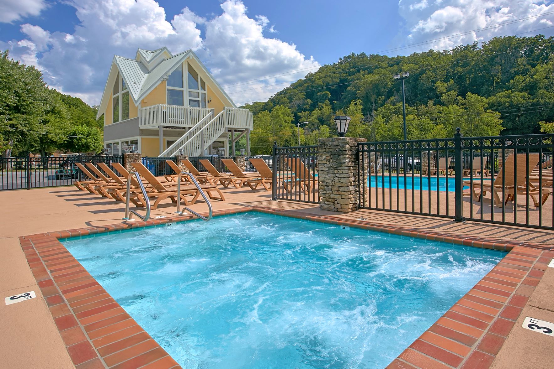 View of our Pool/Hot tub in Pigeon Forge, TN