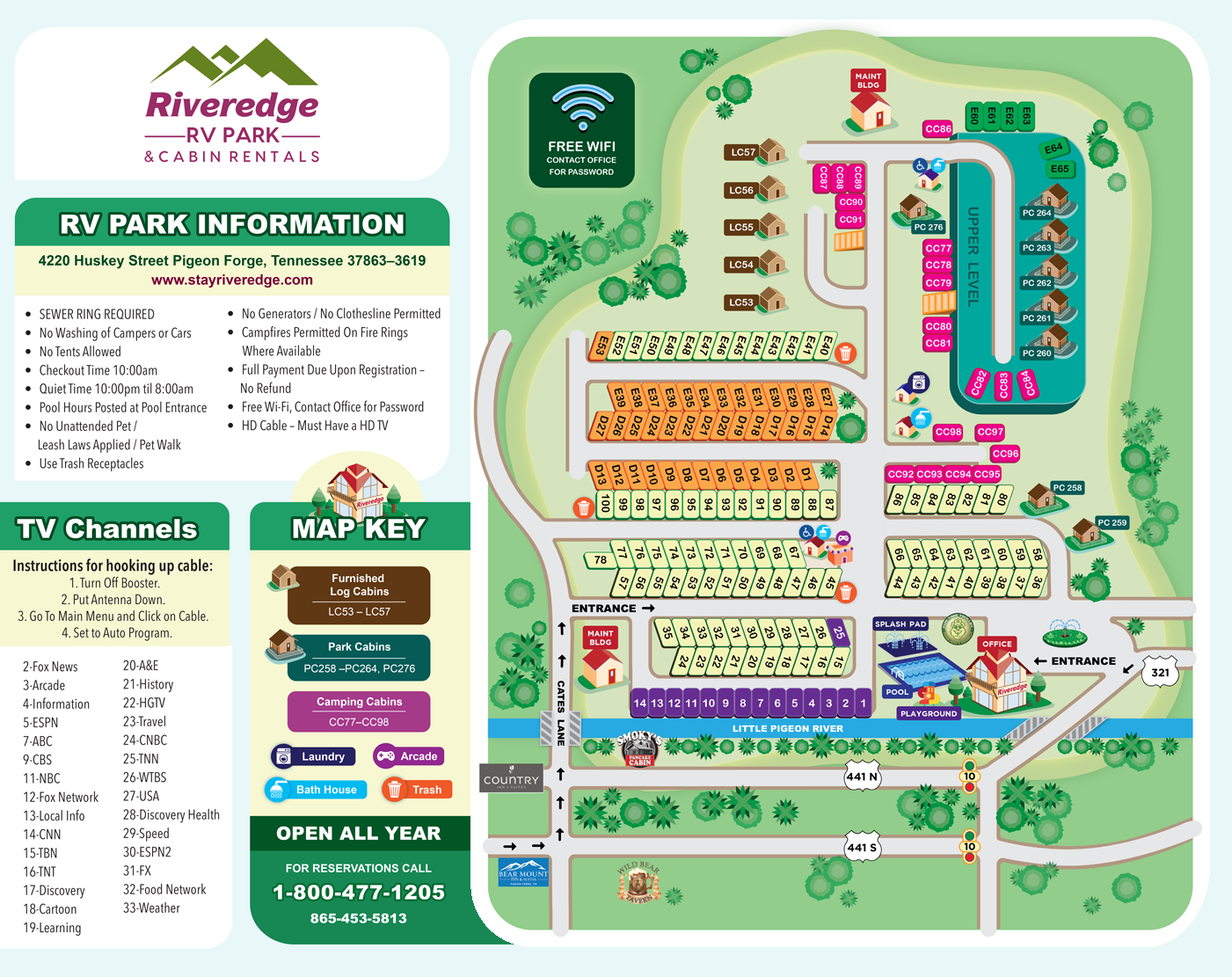 Riveredge RV Park Map